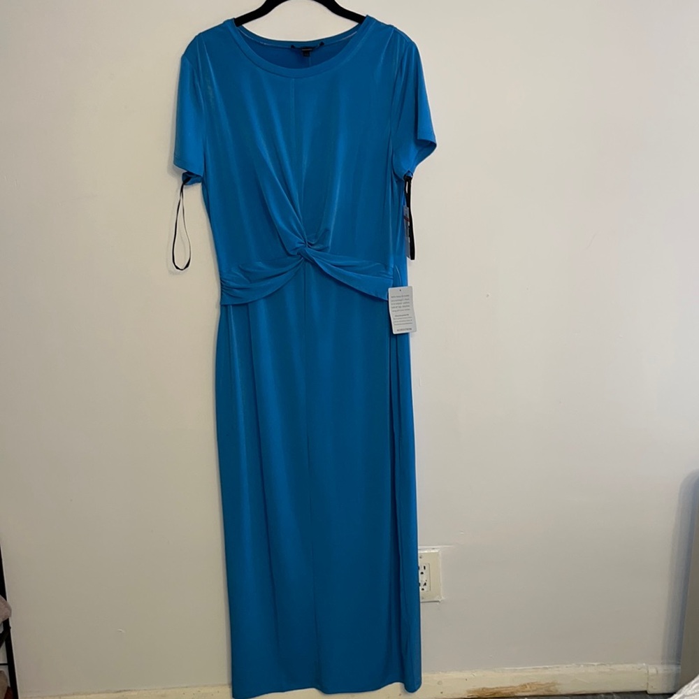 NWT donna Morgan blue maxi waist twist size 12 - Picture 4 of 11